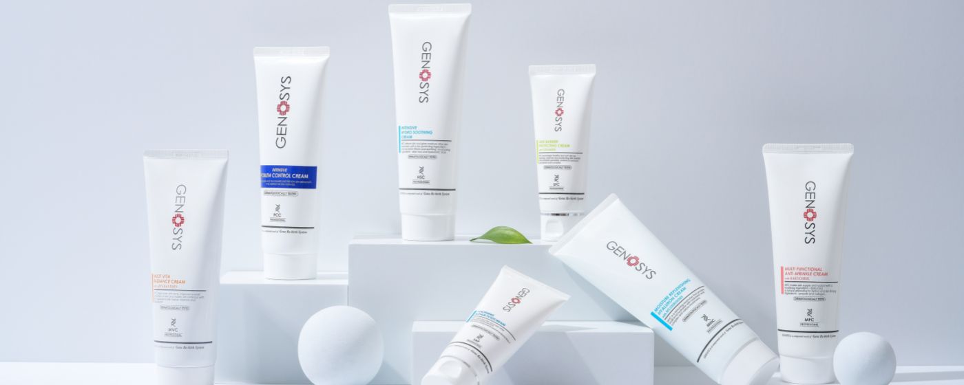 Het GENOSYS treatment- en homecare-assortiment in studio-setting